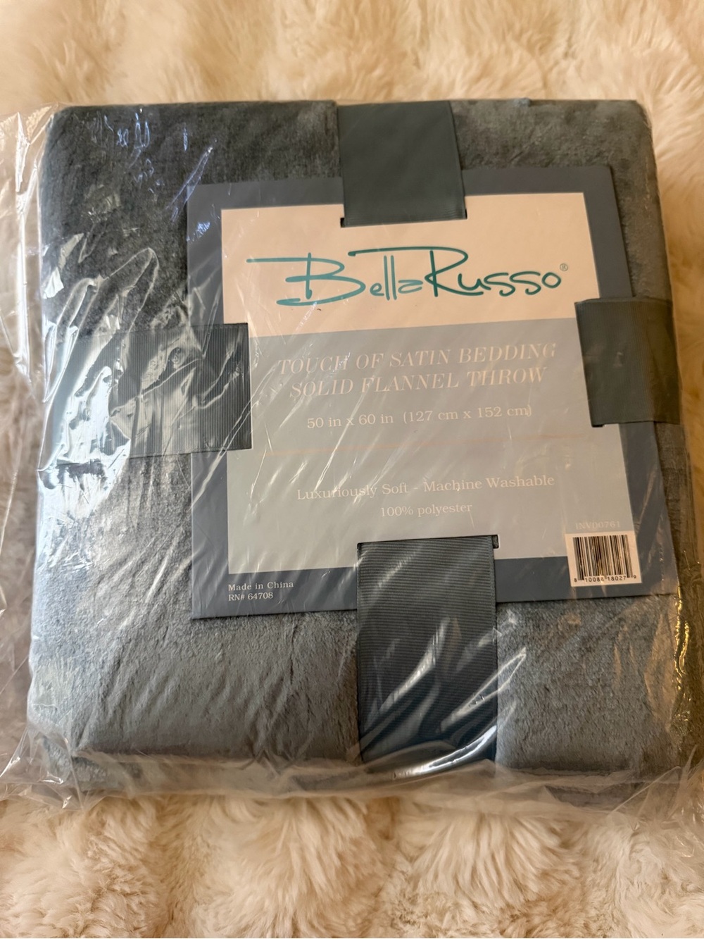 New Touch of satin bedding Solid Flannel Throw Blanket - silver/Gray. 50x60